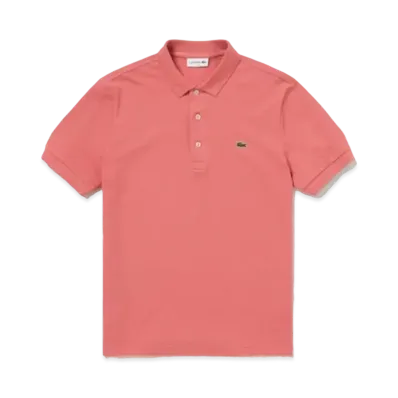 LACOSTE Slim Fit Solid Short Sleep Polo Shirt "Coral"