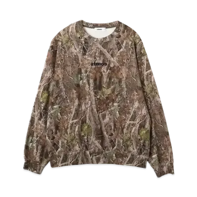 atmos Embroidery Classic Logo Crew Neck Sweatshirt "Browncamo"