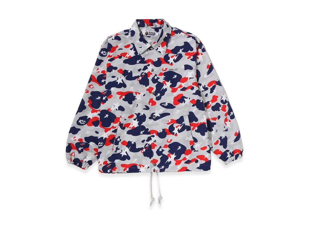 A BATHING APE Sta Strike Camo Coach Jacket "White"