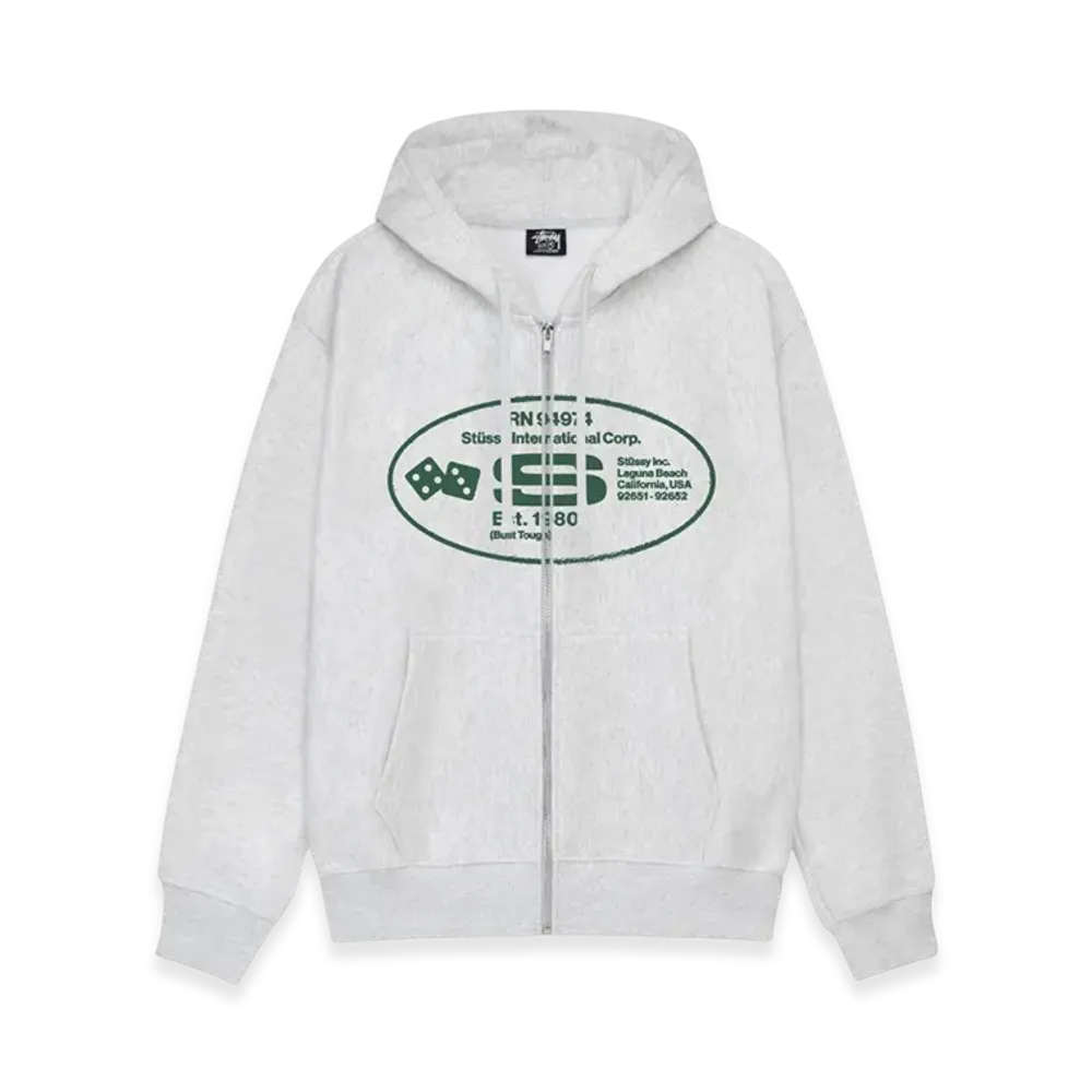 Stussy Oval Corp Zip Hoodie "Ash Heather"