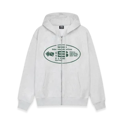 Stussy Oval Corp Zip Hoodie "Ash Heather"