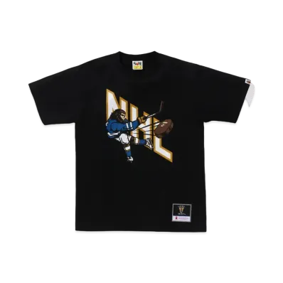 A BATHING APE x Mitchell & Ness x NHL Hockey Graphic Tee "Black"