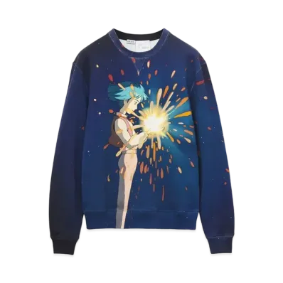LOEWE x Howl's Moving Castle Magical Sky Sweatshirt In Cotton "Petroleum"