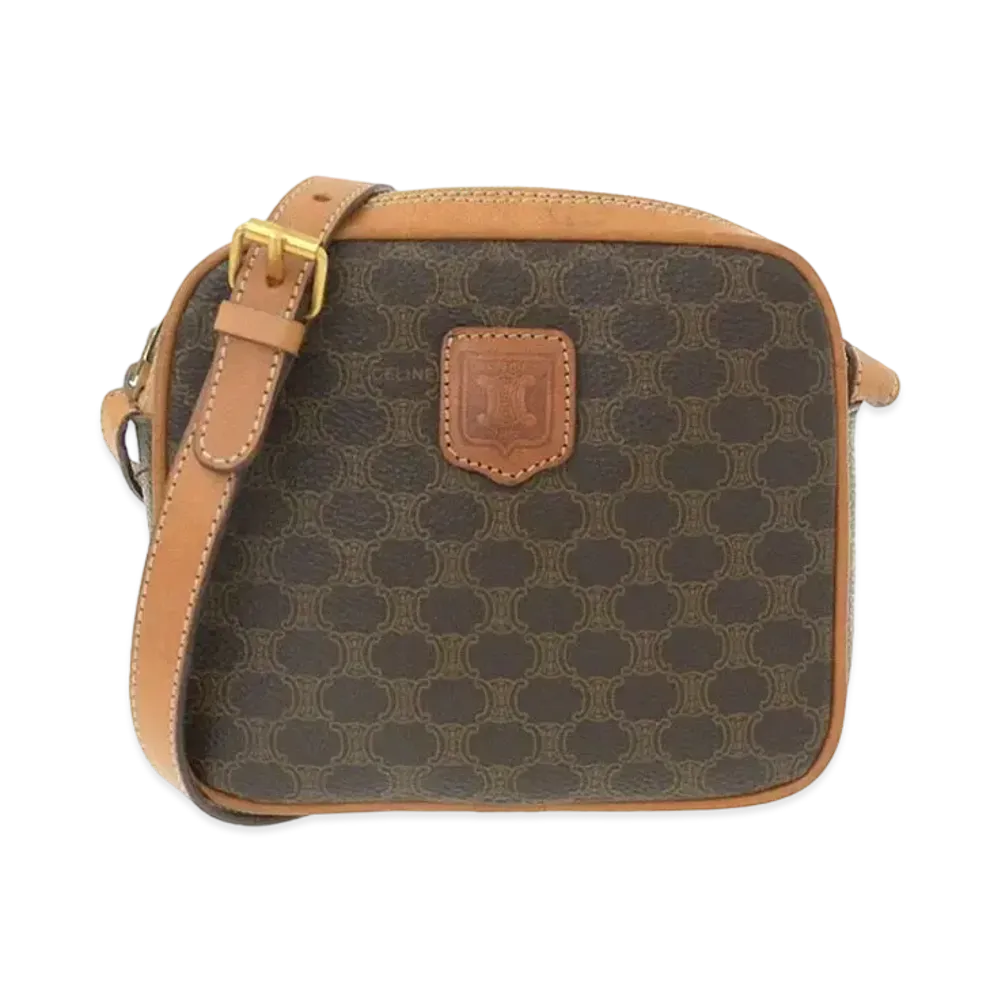 CELINE Macadam PVC Shoulder Bag "Brown"