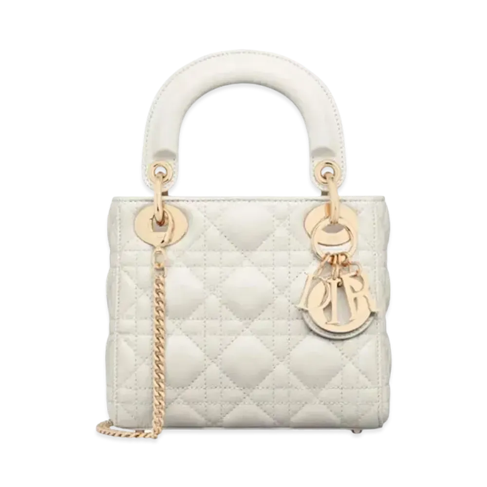 Dior Mini Lady Bag Cannage Lambskin "Latte"