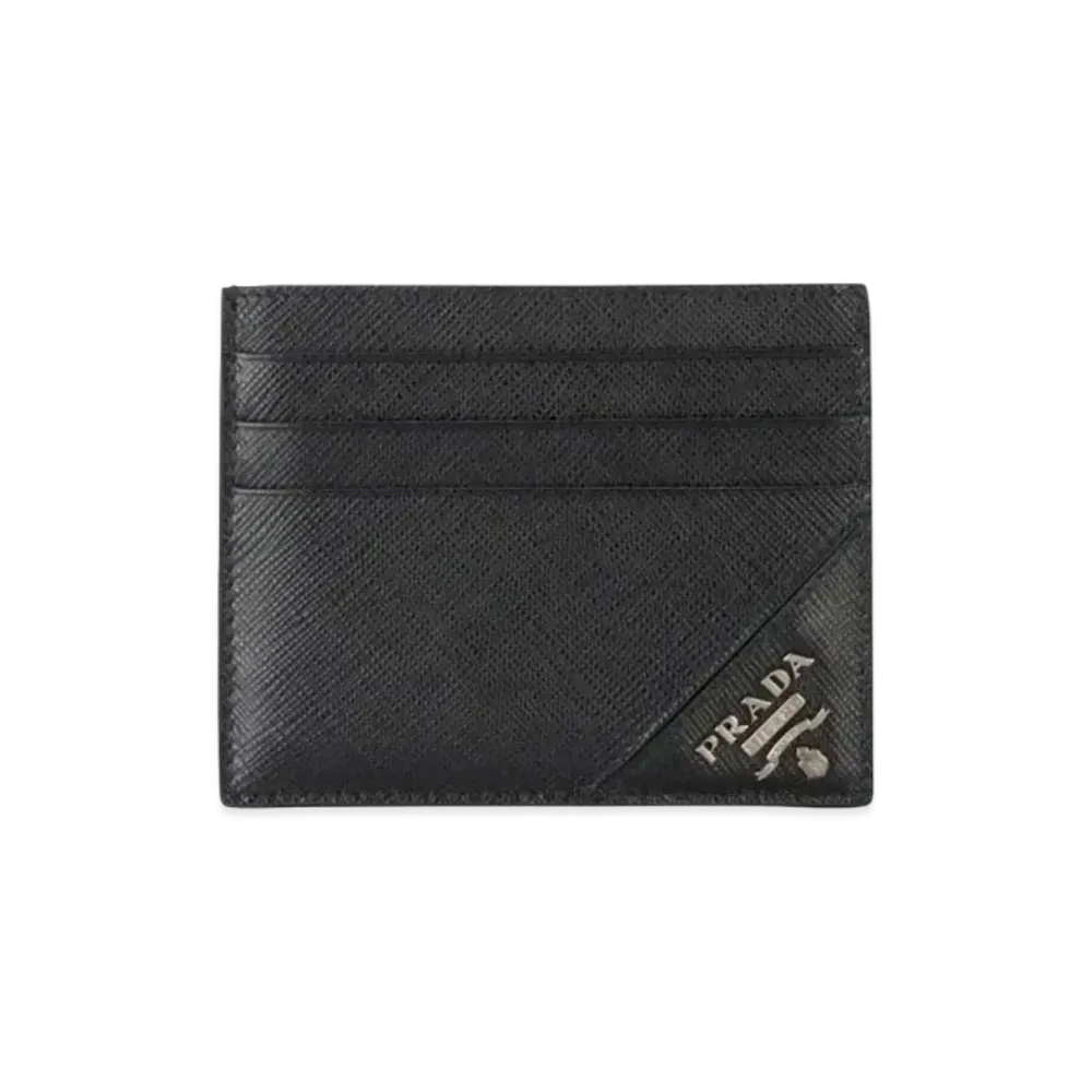 PRADA Saffiano Leather Card Holder "Black"