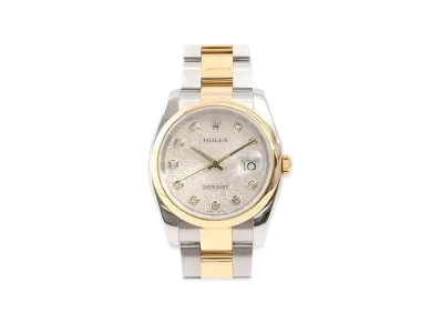 ROLEX Datejust 36 10P Diamonds "Silver Computer/Stainless Steel/Yellow Gold"