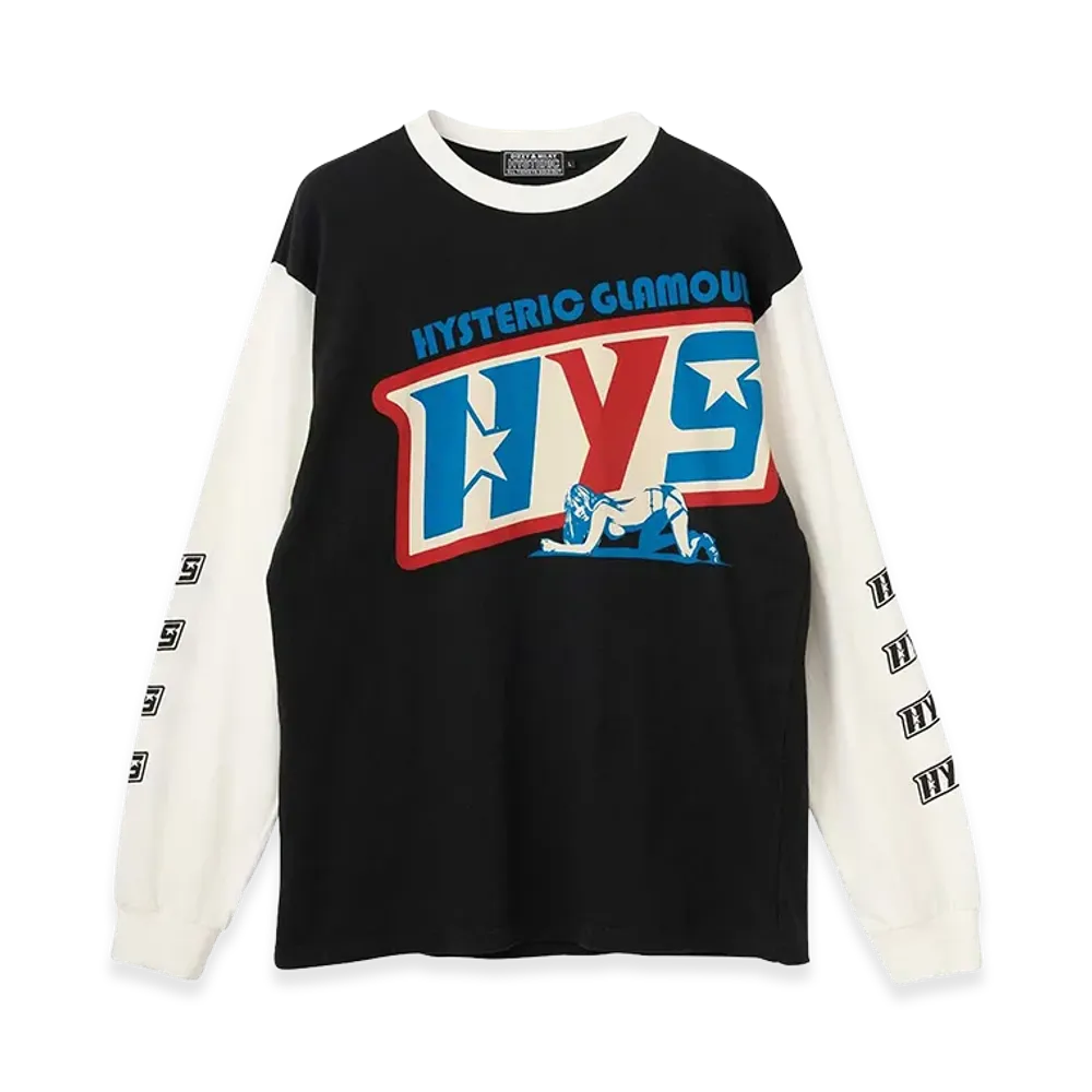 HYSTERIC GLAMOUR Dart Track Tee "Black"