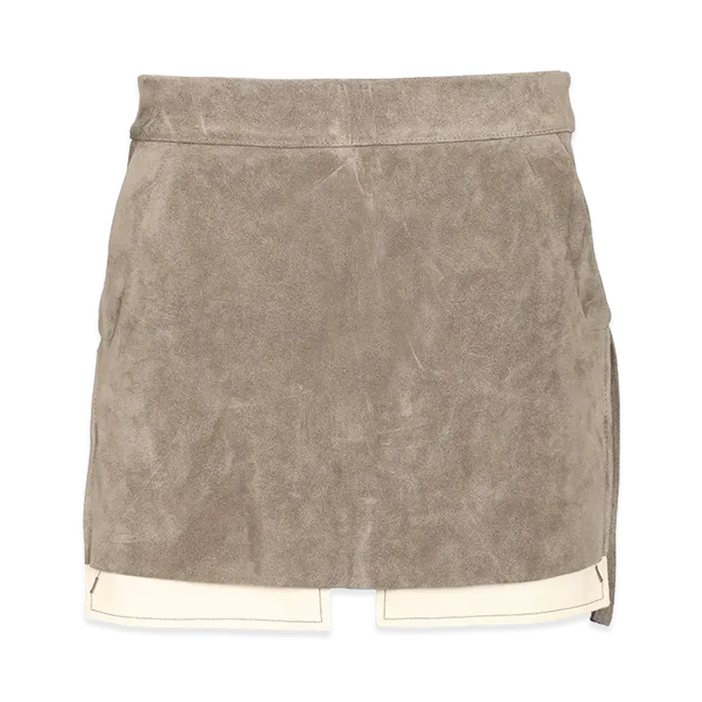 Rick Owens Women's Fog Cut Miniskirt "White"