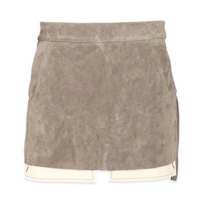 Rick Owens Women's Fog Cut Miniskirt "White"