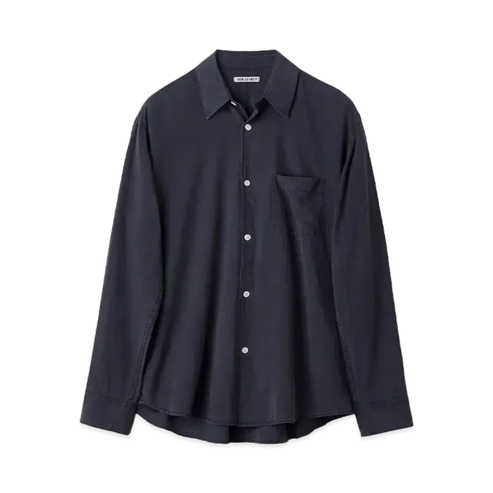 OUR LEGACY Initial Shirt Fine Silk "Vintage Blue"