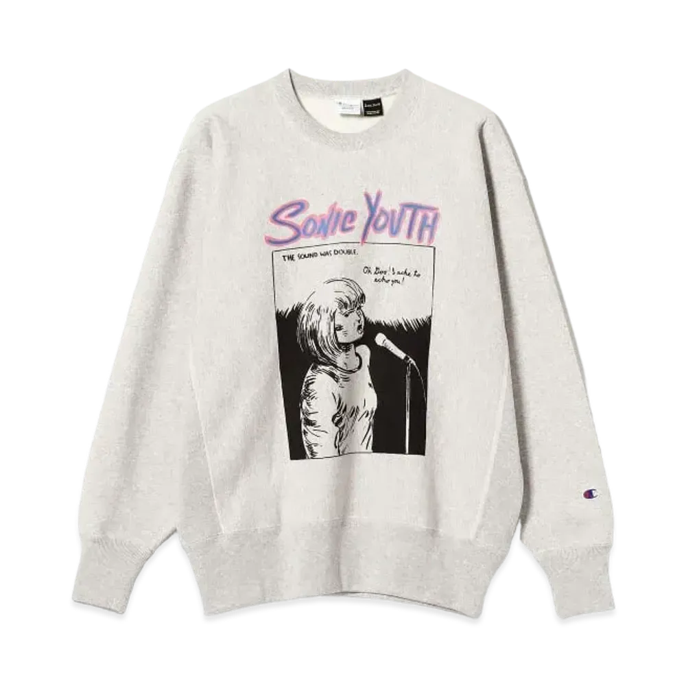 BEAMS x Champion x SONIC YOUTH Crew Neck Sweat "Silver Gray"