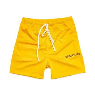 FEAR OF GOD Essentials Graphic Mesh Drawstring Shorts "Yellow"
