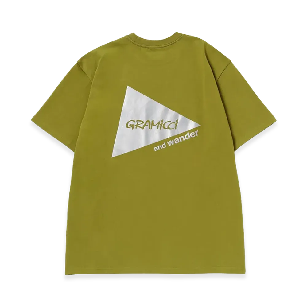 GRAMICCI x and wander Backprint S/S Tee "Yellow Green"