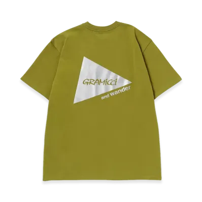 GRAMICCI x and wander Backprint S/S Tee "Yellow Green"