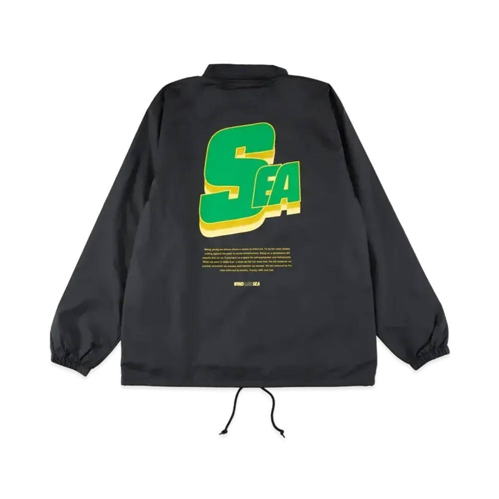 WIND AND SEA Sea Alive Nylon Coach Jacket "Black"