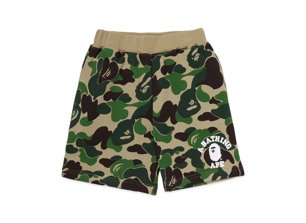 A BATHING APE Kids ABC Camo College Shorts "Green"