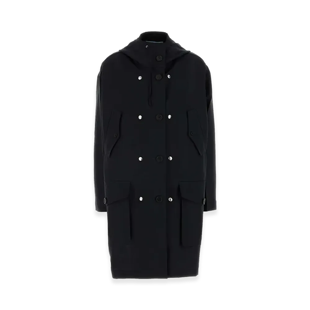 PRADA Women's Mohair Blend Overcoat "Blue"