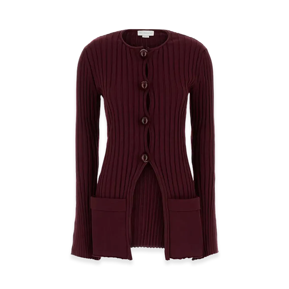 STELLA McCARTNEY Women's Cotton Cardigan "Bordeaux/Burgundy"