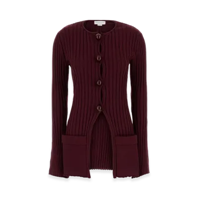 STELLA McCARTNEY Women's Cotton Cardigan "Bordeaux/Burgundy"
