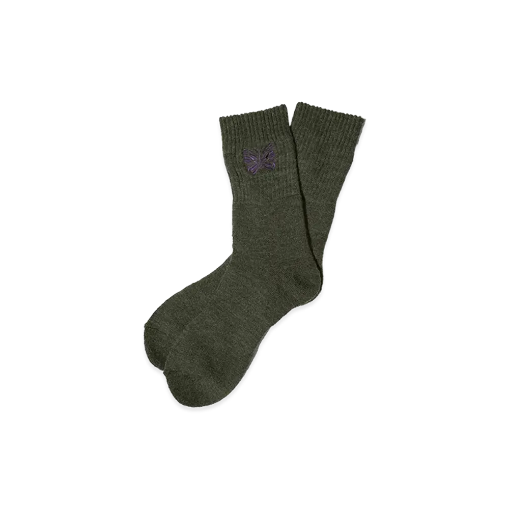 NEEDLES Rib Socks - Shetland Wool "Loden"