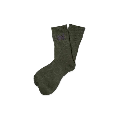 NEEDLES Rib Socks - Shetland Wool "Loden"