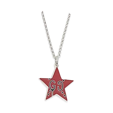 GUCCI Ghost Star Necklace "Red"