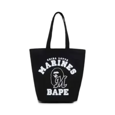 A BATHING APE x Chiba Lotte Marines Tote Bag "Black"