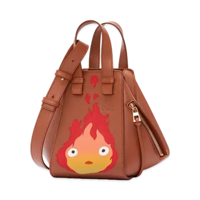 LOEWE x Howl's Moving Castle Calcifer Hammock Compact Bag In Satin Calfskin "Rust"