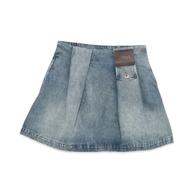 LOEWE Women's Washed Denim Mini Skirt "Blue"