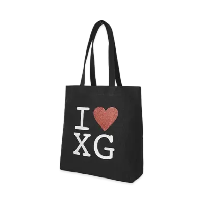 X-Girl I Love Xg Logo Canvas Tote Bag "Black"