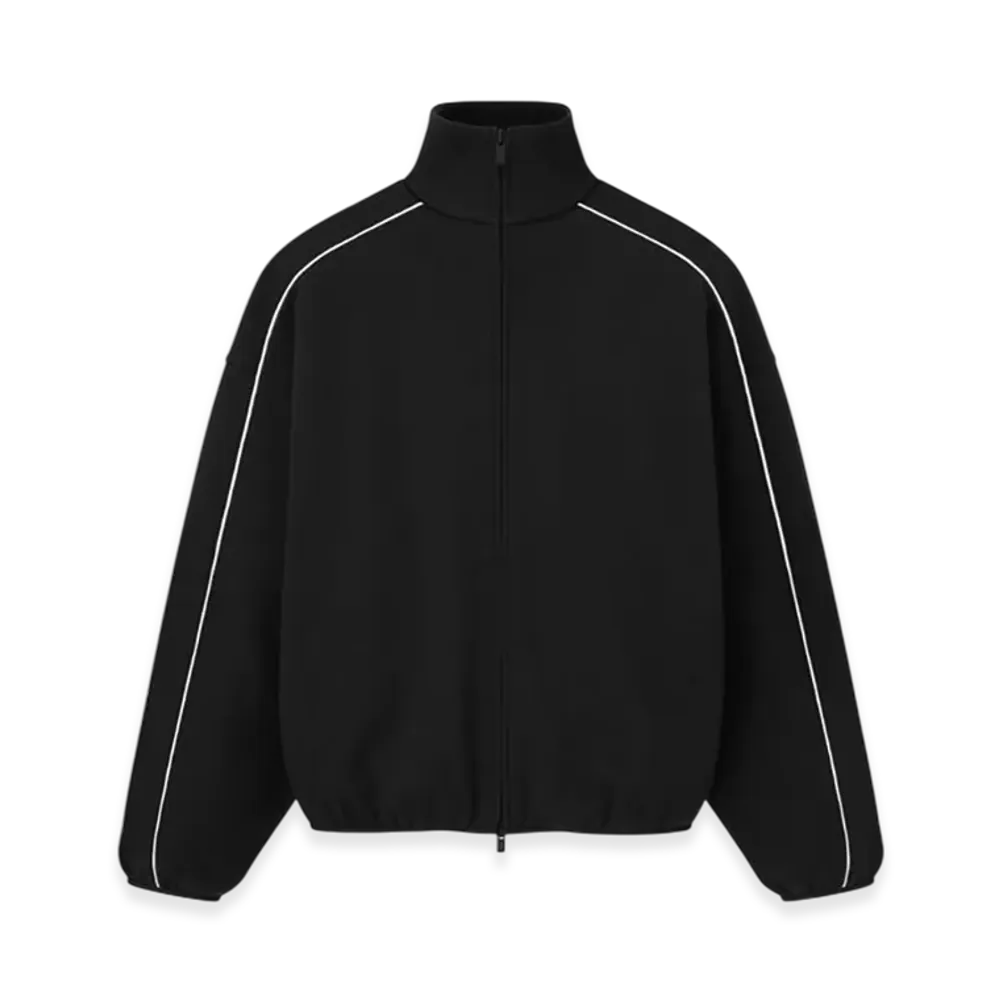 FEAR OF GOD ESSENTIALS Modern Track Jacket With Piping "Jet Black/Cloud White"
