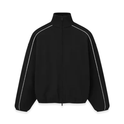 FEAR OF GOD ESSENTIALS Modern Track Jacket With Piping "Jet Black/Cloud White"