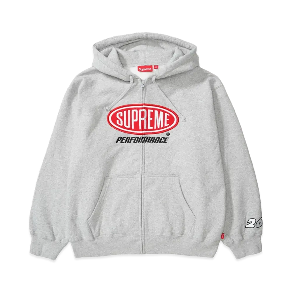Supreme Performance Zip Up Hooded Sweatshirt "Heather Grey"