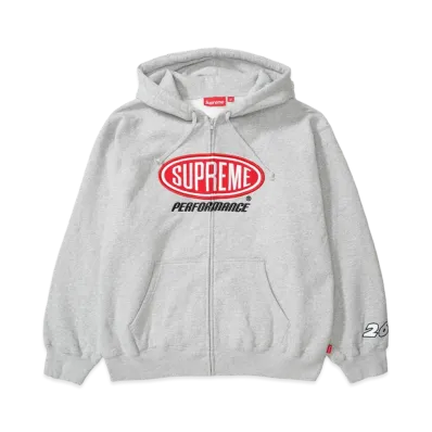 Supreme Performance Zip Up Hooded Sweatshirt "Heather Grey"