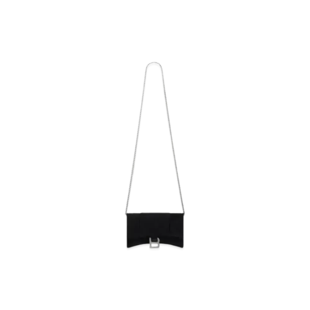 BALENCIAGA Hourglass Chain Mini Wallet "Black"