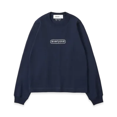 everyone Woman's J.30000 Sketchy Logo Long Sleeve Tee Shirt "Navy"