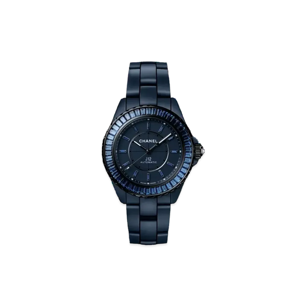 CHANEL J12 Bleu 38mm Sapphire Black Coating Blue Sapphire Bezel World Exclusive 100 "Matte Blue Ceramic/Stainless Steel" H10288