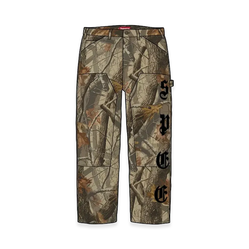 Supreme Leather Applique Double Knee Painter Pant "Realtree Hardwoods Camo"