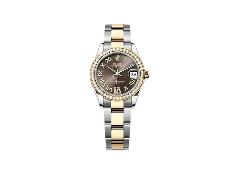 ROLEX Datejust 31mm Oystersteel & Yellow Gold Diamond 278383RBR "Dark Grey"