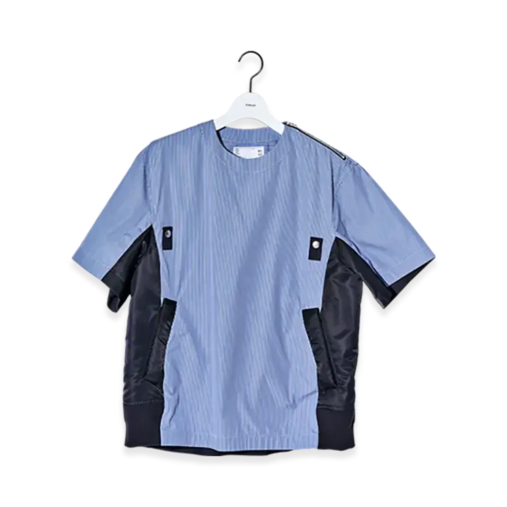 sacai Cotton Poplin Pullover "Blue Stripe"