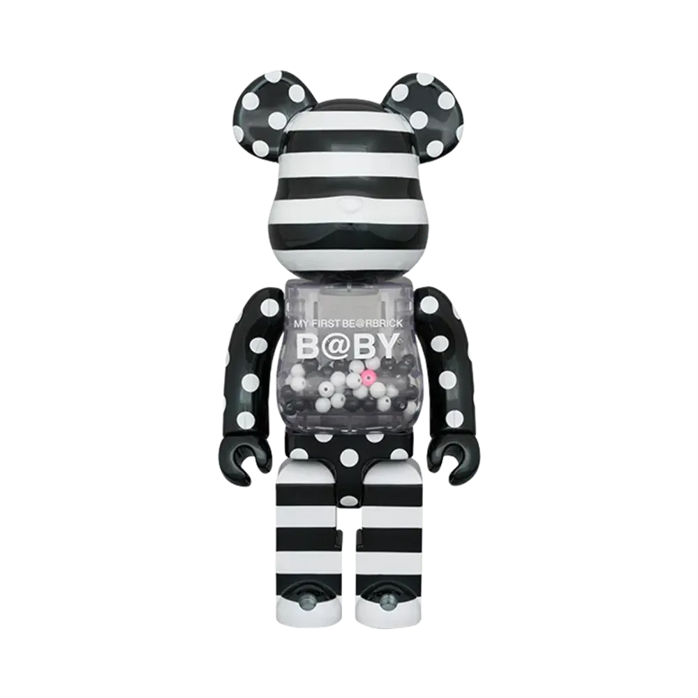 MEDICOM TOY "BEARBRICK" My First Bearbrick Baby Black & White Chrome Ver. 1000%