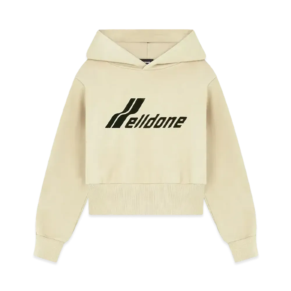 WE11DONE Lettering Symbol Crop Hoodie "Beige"