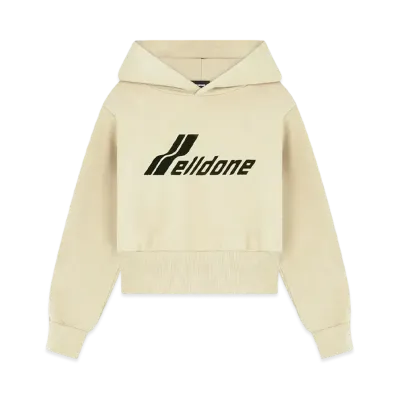 WE11DONE Lettering Symbol Crop Hoodie "Beige"
