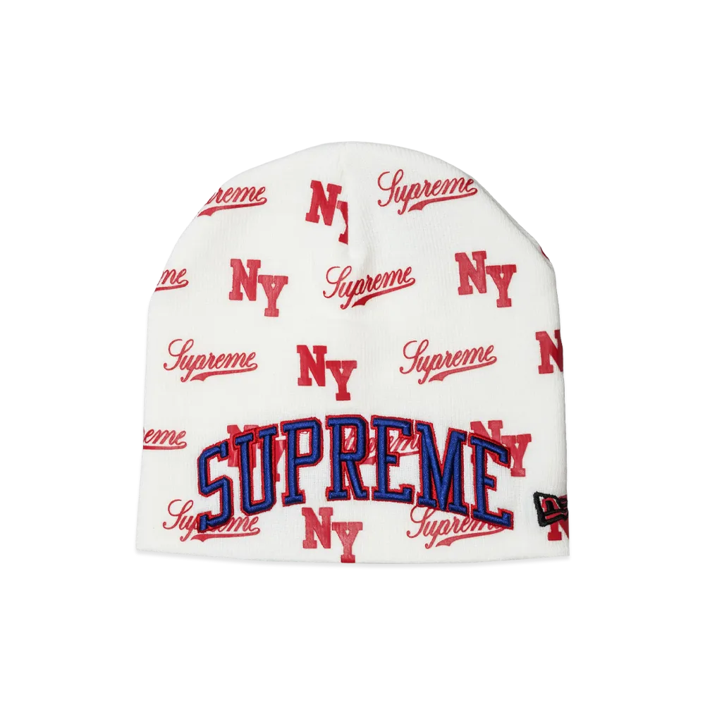 Supreme New Era Monogram Beanie "White"