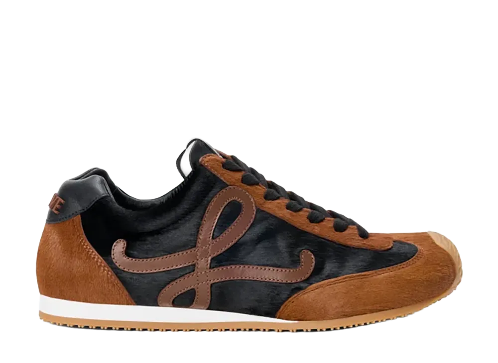 LOEWE Ballet Runner 2.0 in Hairy Calfskin "Black/Squirrel"
