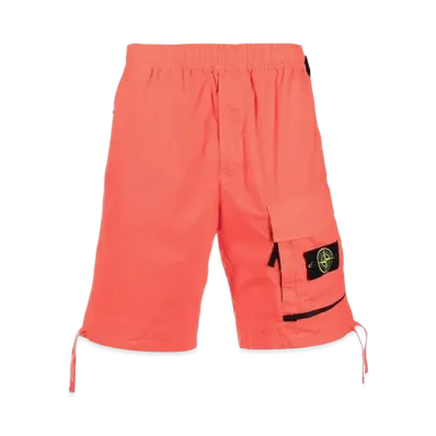 Stone Island L0703 Stretch Cotton Tela Paracadute Garment Dyed Bermuda Shorts - 22SS "Orange"