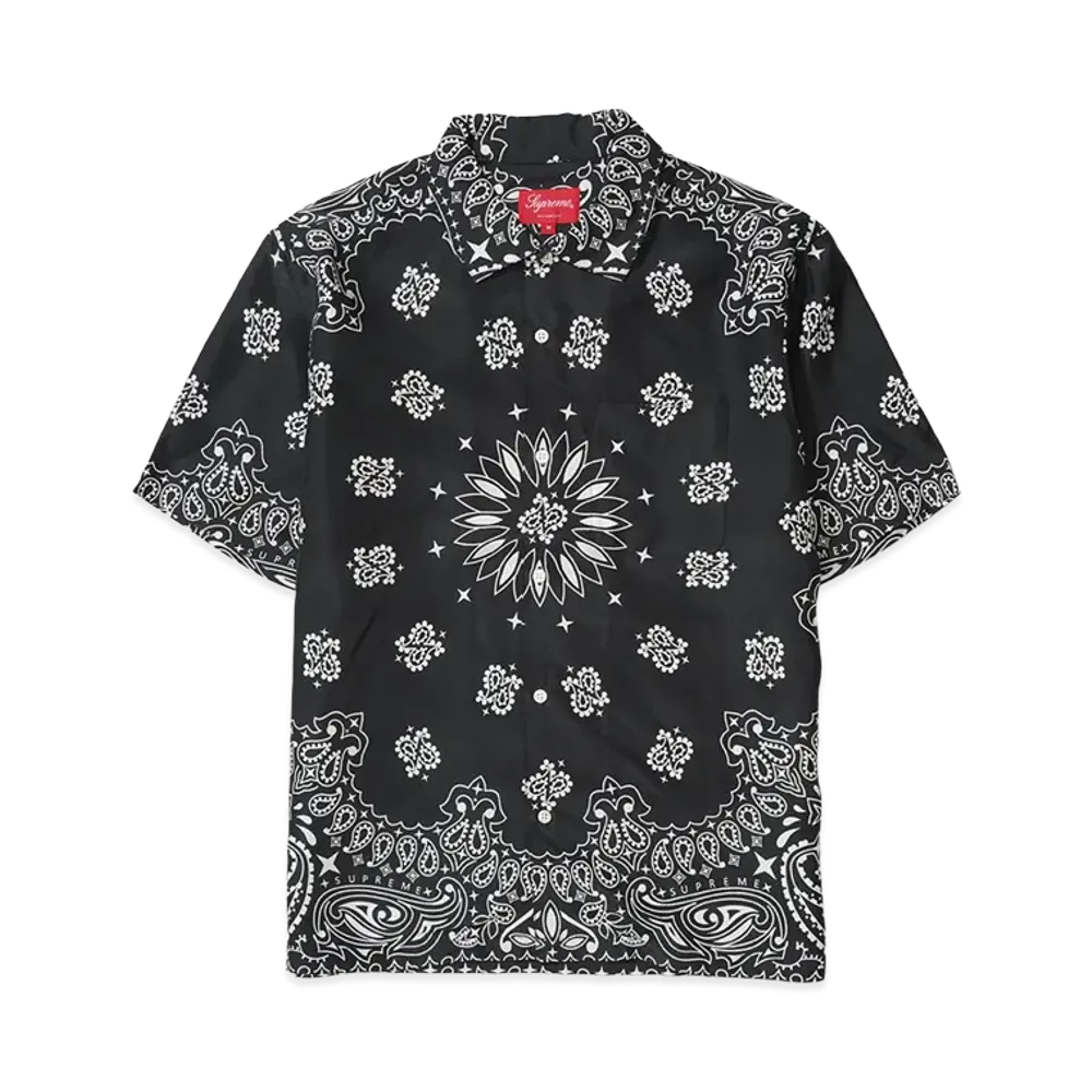 Supreme Bandana Silk S/S Shirt "Black"