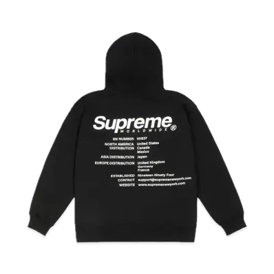 Supreme Worldwide Hooded Sweatshirt "Black"