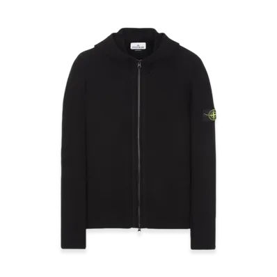 Stone Island 509A3 Lambswool Hooded Cardigan Knit - 23FW "Black"